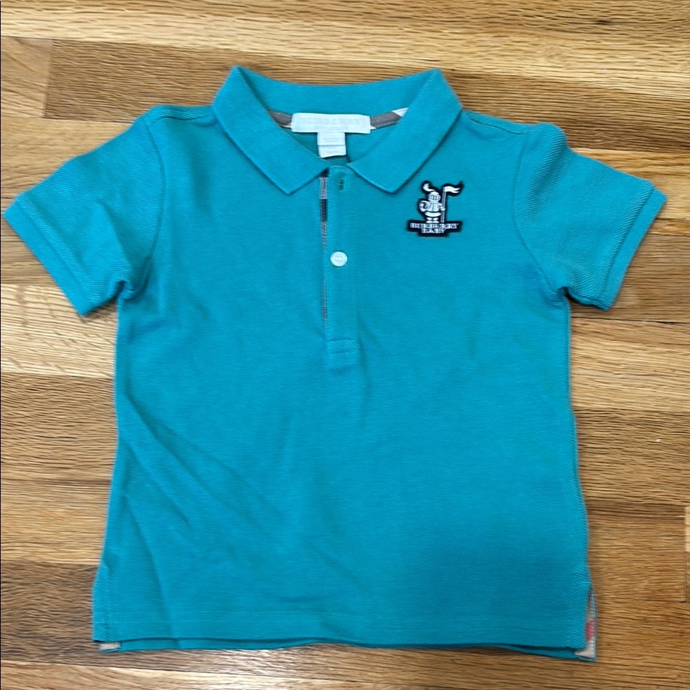 Burberry Blue Polo Shirt Casual Cotton Blend
